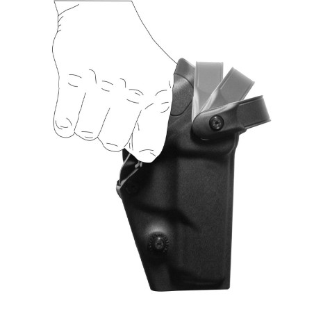 Holster droitier Zoom VKZ804 noir pour GLOCK 17/18/19/22/23 avec lampe/laser