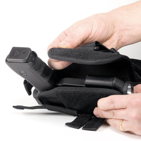 Holster gaucher Zoom VKZ804 noir pour GLOCK 17/18/19/22/23 avec lampe/laser