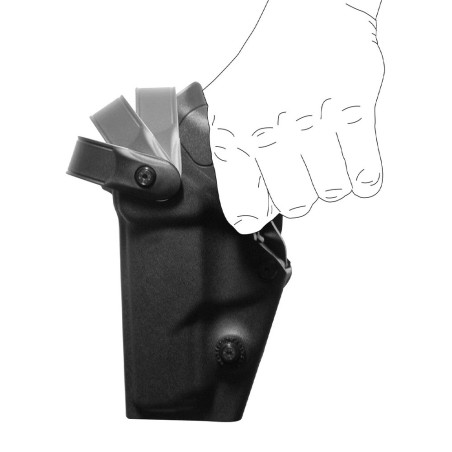 Holster gaucher Zoom VKZ804 noir pour GLOCK 17/18/19/22/23 avec lampe/laser