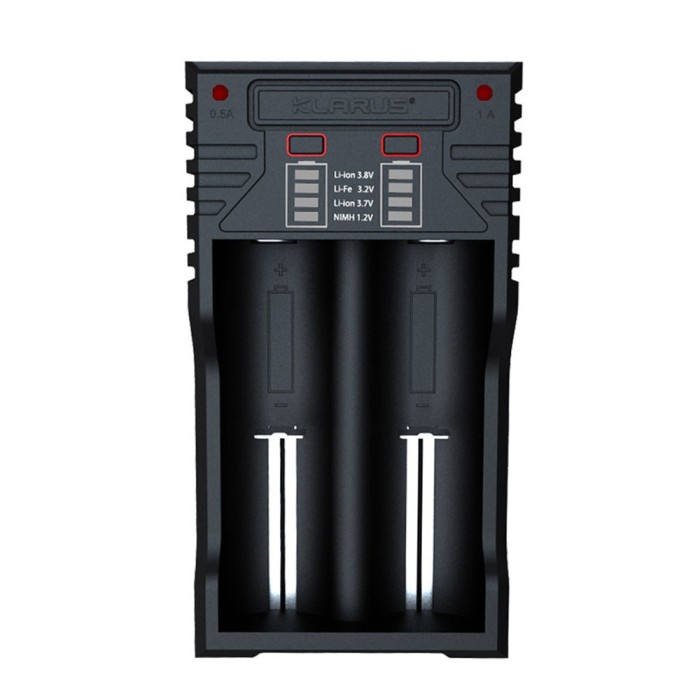 Chargeur double K2 2 en 1 pour batteries rechargeables 18650/16340/14500