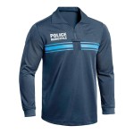 Polo manches longues Police Municipale P.M. ONE bleu