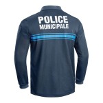 Polo manches longues Police Municipale P.M. ONE bleu