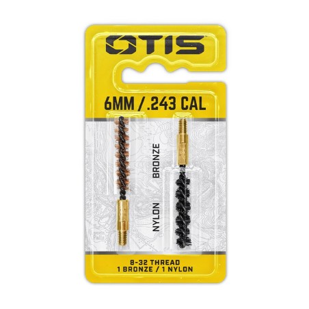 Lot de 2 brosses de nettoyage pour arme calibre .250, .257, .243"/6 mm