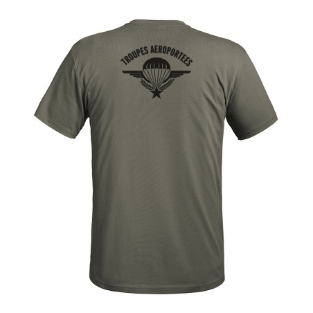 T-shirt STRONG Troupes Aéroportées vert olive