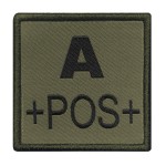 Patch groupe sanguin A+ brodé vert olive