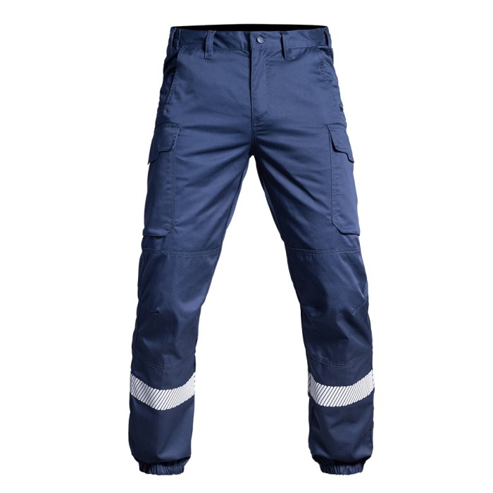 Pantalon V1 SÉCU-ONE bas élastiqué HV-TAPE bleu marine