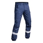 Pantalon V1 SÉCU-ONE bas élastiqué HV-TAPE bleu marine