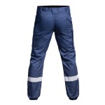 Pantalon V1 SÉCU-ONE bas élastiqué HV-TAPE bleu marine
