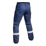 Pantalon V1 SÉCU-ONE bas élastiqué HV-TAPE bleu marine