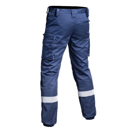 Pantalon V2 SÉCU-ONE bas élastiqué HV-TAPE bleu marine