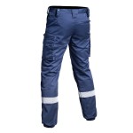 Pantalon V2 SÉCU-ONE bas élastiqué HV-TAPE bleu marine
