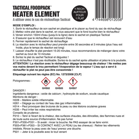Réactif chauffant sans flamme Tactical Heater Element