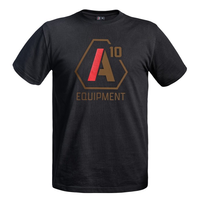 T-shirt SIGNATURE GEN 1 noir logo tan/rouge