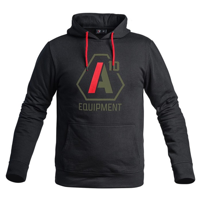 Hoodie SIGNATURE GEN 1 noir logo vert olive/rouge