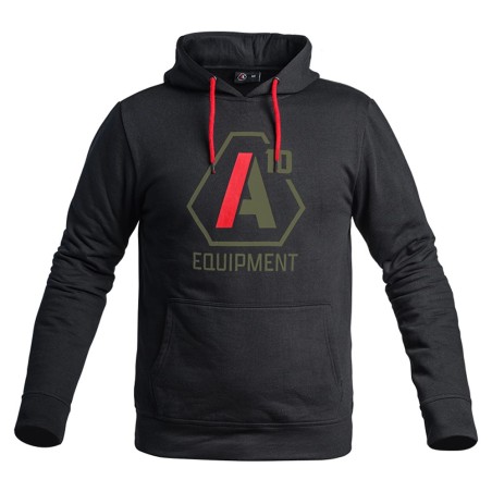Hoodie SIGNATURE GEN 1 noir logo vert olive/rouge