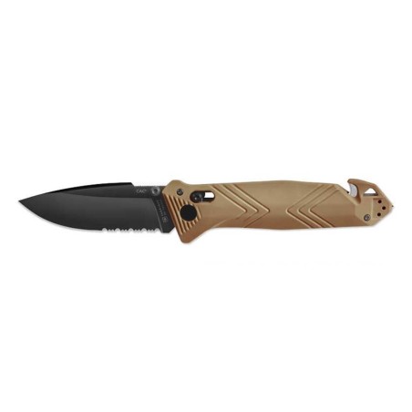 Couteau de poche Cac serration PA6 Vengeur Edition tan