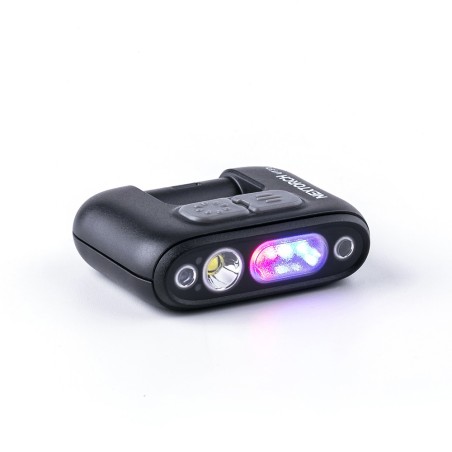 Lampe rechargeable fixation clip UT31 - éclairage blanc et rouge + strobe rouge/bleu - 220 lumens