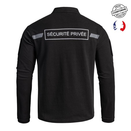 Polo SÉCU-ONE manches longues Sécurité Privée noir