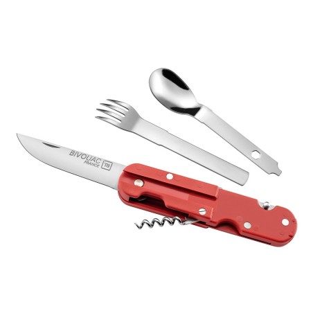 Couteau de poche multifonctions Bivouac rouge