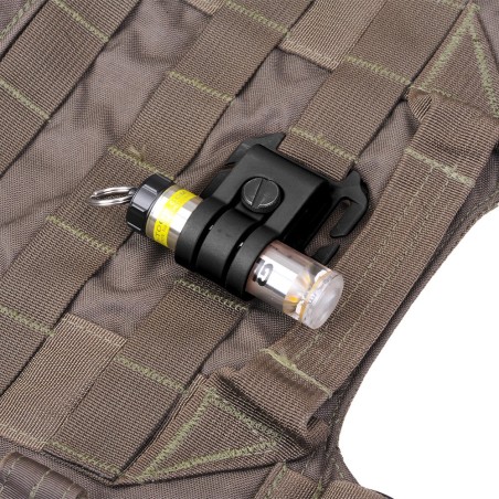 Système de fixation pour casque tactique et passants M.O.L.L.E pour lampe GLO-TOOB noir