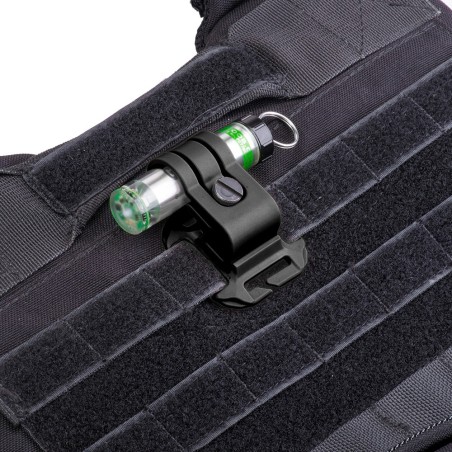Système de fixation pour casque tactique et passants M.O.L.L.E pour lampe GLO-TOOB noir