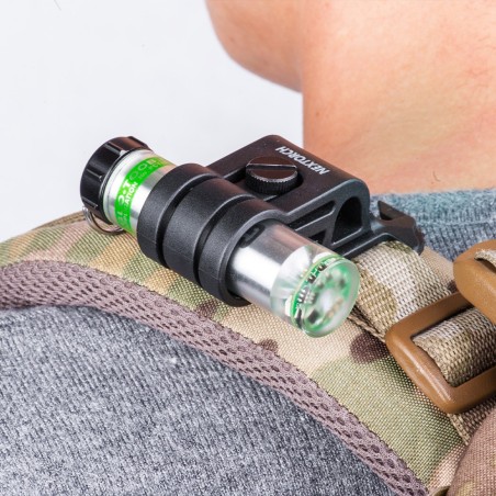 Système de fixation pour casque tactique et passants M.O.L.L.E pour lampe GLO-TOOB noir