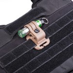 Système de fixation pour casque tactique et passants M.O.L.L.E pour lampe GLO-TOOB tan