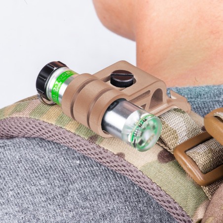 Système de fixation pour casque tactique et passants M.O.L.L.E pour lampe GLO-TOOB tan
