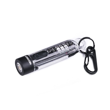Lampe porte-clés rechargeable multifonctions K40 - éclairage blanc, rouge et bleu + UV - 700 lumens