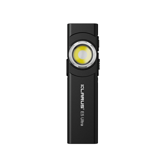 Lampe rechargeable à double source de lumière E5 ULTRA - 800 lumens - noir