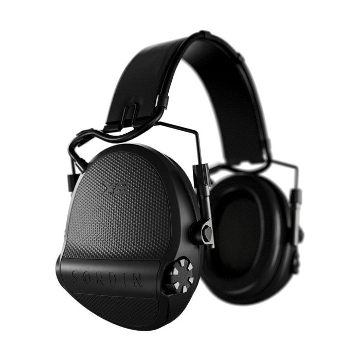 Casque anti-bruit Suprême X2 noir avec serre-tête cuir noir et anneaux d'hygiène en mousse