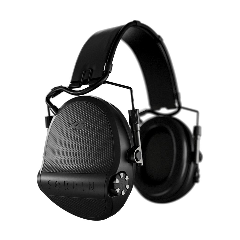 Casque anti-bruit Suprême X2 noir avec serre-tête cuir noir et anneaux d'hygiène en mousse