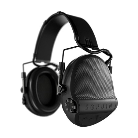 Casque anti-bruit Suprême X2 noir avec serre-tête cuir noir et anneaux d'hygiène en mousse