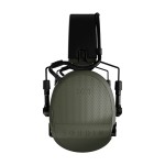 Casque anti-bruit Suprême X2 vert olive avec serre-tête cuir noir et anneaux d'hygiène en mousse