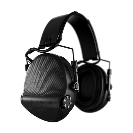 Casque anti-bruit Suprême X2 noir avec serre-tête cuir noir et anneaux d'hygiène en gel