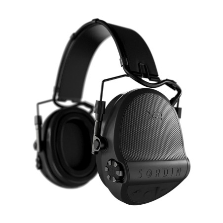 Casque anti-bruit Suprême X2 noir avec serre-tête cuir noir et anneaux d'hygiène en gel