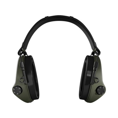 Casque anti-bruit Suprême X2 vert olive avec serre-tête cuir noir et anneaux d'hygiène en gel