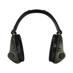 Casque anti-bruit Suprême X2 vert olive avec serre-tête cuir noir et anneaux d'hygiène en gel