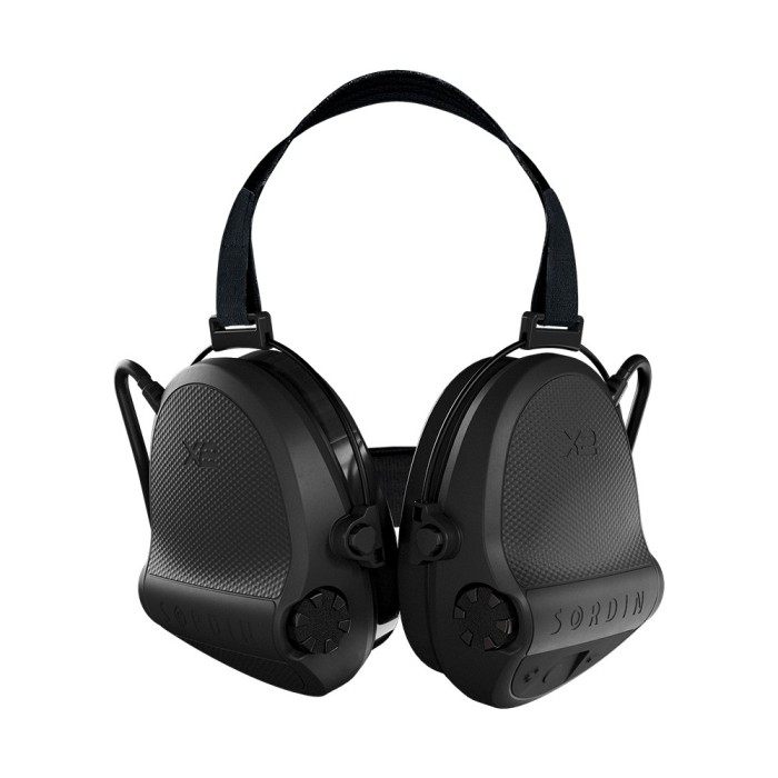 Casque anti-bruit Suprême X2 noir avec serre-nuque tissu noir et anneaux d'hygiène en gel