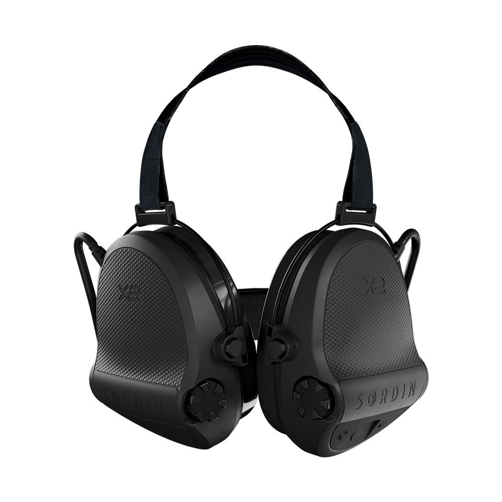 Casque anti-bruit Suprême X2 noir avec serre-nuque tissu noir et anneaux d'hygiène en gel