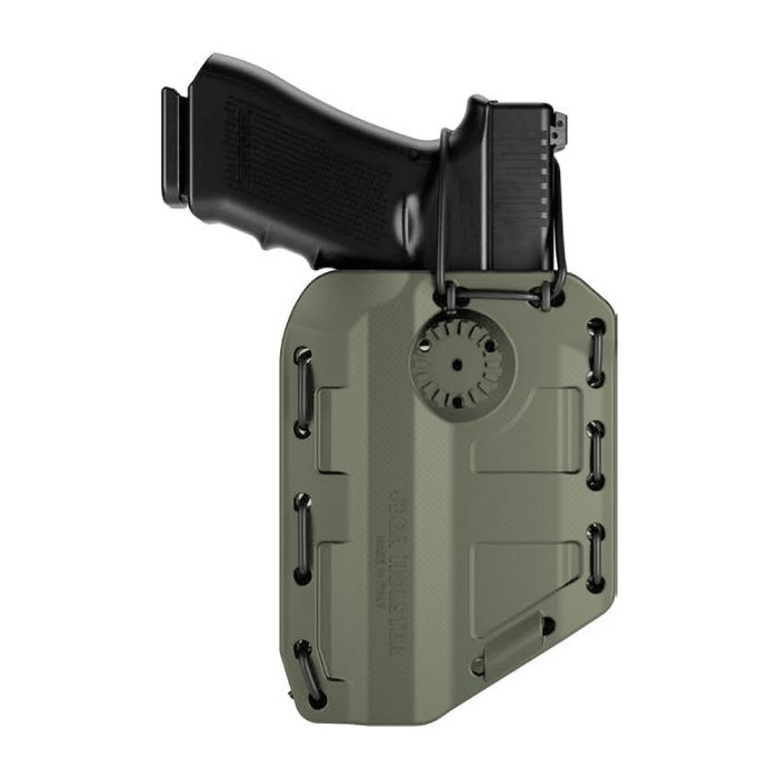 Holster ambidextre Bungy 8BL10 vert olive pour toute arme de poing avec lampe/laser