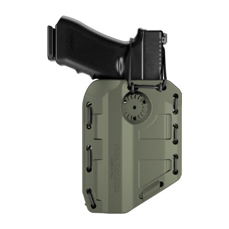 Holster ambidextre Bungy 8BL10 vert olive pour toute arme de poing avec lampe/laser
