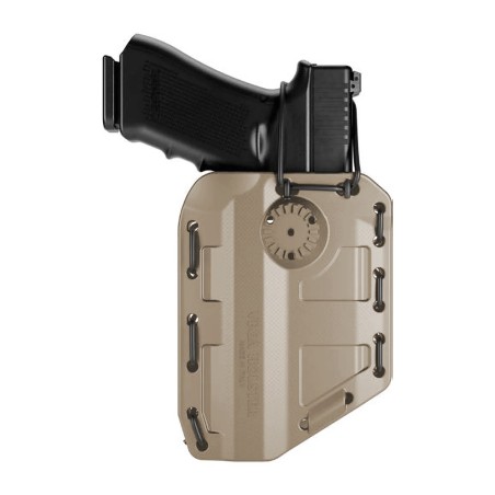 Holster ambidextre Bungy 8BL10 tan pour toute arme de poing avec lampe/laser