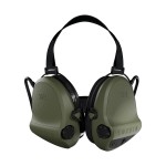 Casque anti-bruit Suprême X2 vert olive avec serre-nuque tissu noir et anneaux d'hygiène en gel