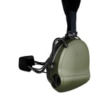 Casque anti-bruit Suprême X2 vert olive avec serre-nuque tissu noir et anneaux d'hygiène en gel