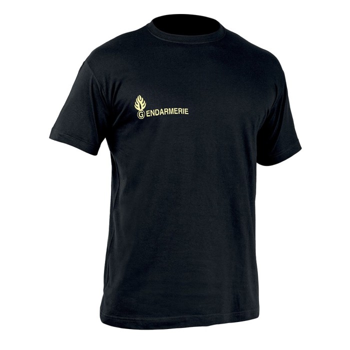 T-shirt STRONG Gendarmerie noir marquage jaune