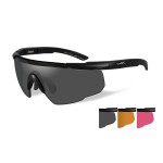 Lunettes de protection balistique Saber Advanced noir écrans fumé/orange/rouge