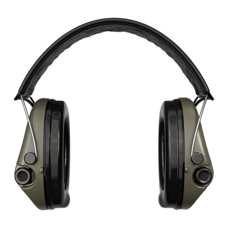 Casque anti-bruit Suprême Pro vert olive serre-tête cuir noir