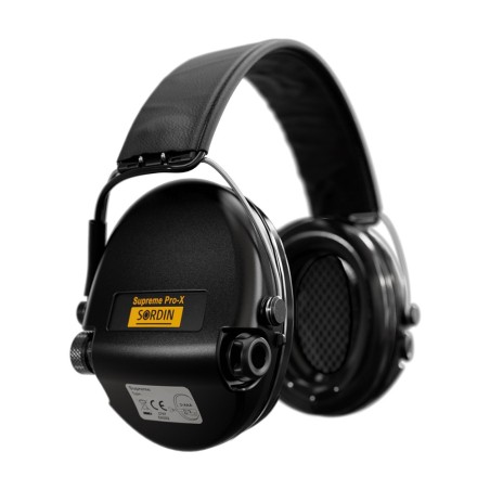 Casque anti-bruit Suprême Pro-X LED noir serre-tête cuir noir