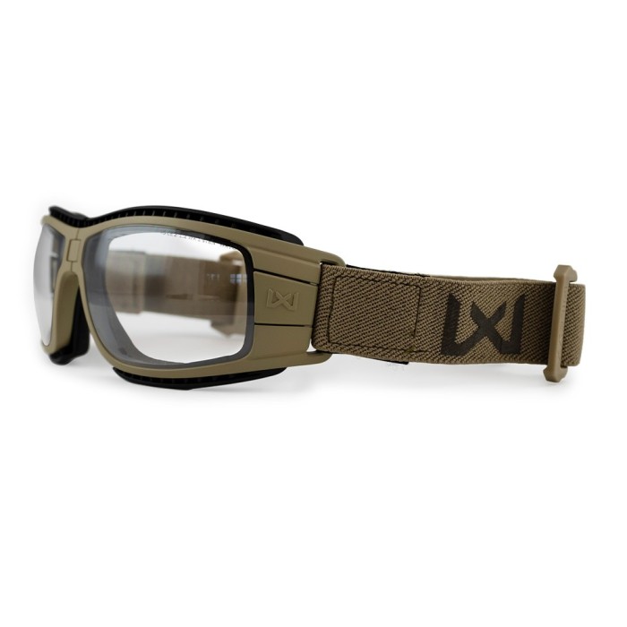 Masque de protection balistique pliable Lynx tan verres fumé/incolore